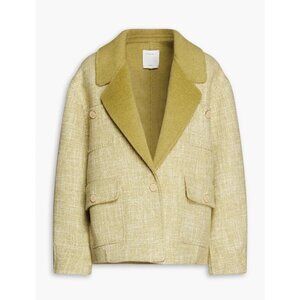 Sandro Farah Green Oversized One Button Blazer Jacket